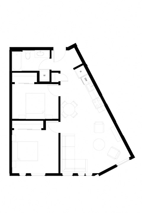 Muir Apartments One Bedroom with Den B3 Floor Plan